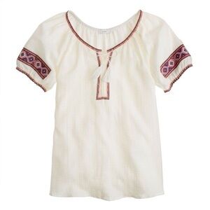 J. Crew Embroidered Cotton Gauze Top Sz XS